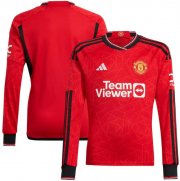 2023-24 Manchester United Long Sleeve Home Soccer Jersey Shirt