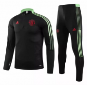 2021-22 Manchester United Black Training Kits Sweatshirt with Pants