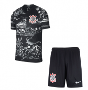 Kids SC Corinthians 2019-20 Third Away Soccer Shirt With Shorts