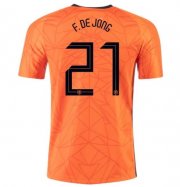 2020 EURO Netherlands Home Soccer Jersey Shirt FRENKIE DE JONG 21