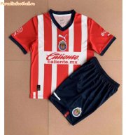 Kids Chivas Deportivo Guadalajara 2022-23 Home Soccer Kits Shirt With Shorts