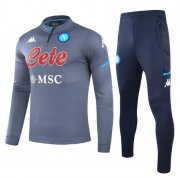 2020-21 Napoli Grey Training Kits Sweatshirt With Pants