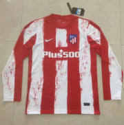2021-22 Atletico Madrid Long Sleeve Home Soccer Jersey Shirt