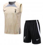2022-23 Tottenham Hotspur Yellow Training Vest Kits Shirt with Shorts