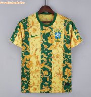 2022 Brazil Green Yellow Flower Special Soccer Jersey Shirt