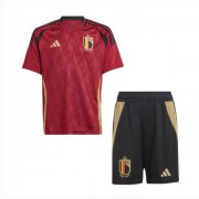 2024 Euro Cup Belgium Kids Home Soccer Kits Shirt with Shorts