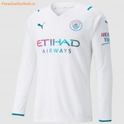 2021-22 Manchester City Long Sleeve Away Soccer Jersey Shirt