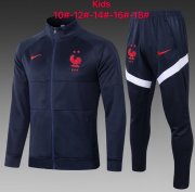 2020 France Kids/Youth Navy Training Kits Jacket and Trousers