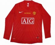 07-08 Manchester United Retro LS Home Soccer Jersey Shirt