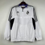 2023-24 Real Madrid White Black Windbreaker Jacket