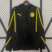 2024-25 Dortmund Black Windbreaker Hoodie Jacket