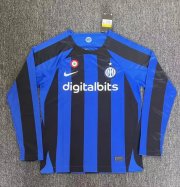 2022-23 Inter Milan Long Sleeve Home Soccer Jersey Shirt