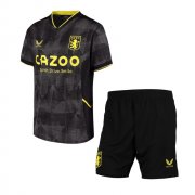 Kids Aston Villa FC 2022-23 Third Away Soccer Kits Shirt With Shorts