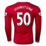 2015-16 Manchester United LS Home Soccer Jersey JOHNSTONE 50