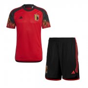 Kids Belgium 2022 World Cup Home Soccer Kits Shirt with Shorts
