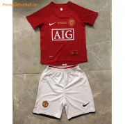 2007-08 Manchester United Retro Kids Home Soccer Shirt With Shorts