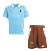 2024 Euro Cup Belgium Kids Away Soccer Kits Shirt with Shorts