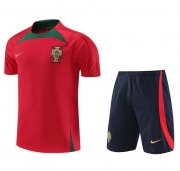 2022 FIFA World Cup Portugal Red Training Kits Shirt with Shorts