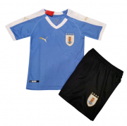 Kids Uruguay 2019 Copa America Home Soccer Kit (Jersey + Shorts)