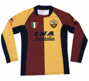 2001-2002 Roma Retro UCL Long Sleeve Home Soccer Jersey Shirt