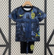 2024/25 Brazil Kids Special Blue Soccer Kits Shirt With Shorts
