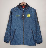 2021-22 Inter Milan Blue Windbreaker Hoodie Jacket