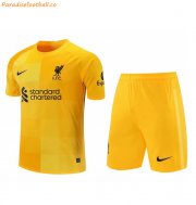 2021-22 Liverpool Goalkeeper Yellow Soccer Jersey Uniforms (Shirt+Shorts)