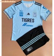 Kids Tigres UANL 2021-22 Away Sky Blue Soccer Kits Shirt With Shorts
