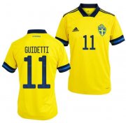 2020 EURO Sweden Home Soccer Jersey Shirt John Guidetti #11