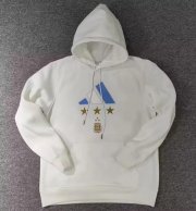 2022 FIFA World Cup Argentina Three Stars White Champions Hoodie Sweat Shirt