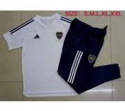 2020-21 Boca Junior White Short Sleeve Training Kits Pants with Shirt