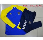2020-21 Boca Juniors Blue Yellow Training Suits Sweatshirt with Pants