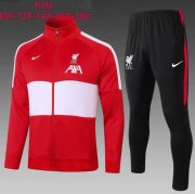 Kids 2020-21 Liverpool Red White Jacket and Pants Training Kits
