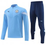 2022-23 Manchester City Blue Training Kits Sweatshirt with Pants