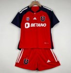 2023-24 Universidad de Chile Kids Away Soccer Kits Shirt With Shorts
