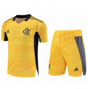 2021-22 Flamengo Goalkeeper Yellow Soccer Kits Shirt with Shorts