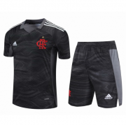 2021-22 Flamengo Goalkeeper Grey Soccer Kits Shirt with Shorts