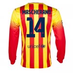 13-14 Barcelona #14 Mascherano Away Long Sleeve Soccer Jersey Shirt