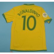 2006 Brazil Home Retro Soccer Jersey Shirt RONALDINHO #10