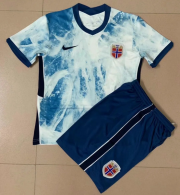 Kids Norway 2020-2021 EURO Away Soccer Kits Shirt With Shorts