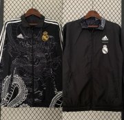 2023-24 Real Madrid Dragon Black Reversible Trench Coat Jacket
