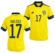 2020 EURO Sweden Home Soccer Jersey Shirt Riccardo Gagliolo #17