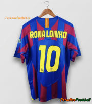 2005-06 Barcelona Retro Home Soccer Jersey Shirt RONALDINHO #10
