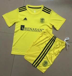 Kids Nashville SC 2020-21 Home Soccer Shirt With Shorts