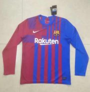 2021-22 Barcelona Long Sleeve Home Soccer Jersey Shirt