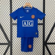 2008-09 Manchester United Retro Kids Third Soccer Kits Shirt With Shorts