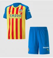 Kids Valencia 2022-23 Third Away Soccer Kits Shirt With Shorts