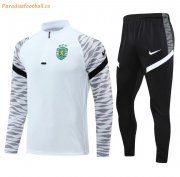 2021-22 Sporting Lisbon White Training Kits Sweatshirt with Pants