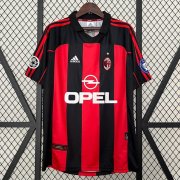 2000-01 AC Milan Retro Home Soccer Jersey Shirt
