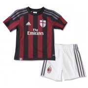Kids AC Milan 2015-16 Home Soccer Shirt With Shorts
